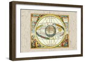 The Ptolemaic View of the Universe-Andreas Cellarius-Framed Art Print