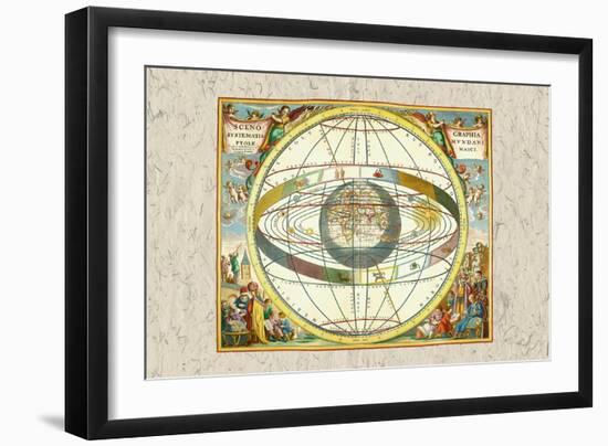 The Ptolemaic View of the Universe-Andreas Cellarius-Framed Art Print