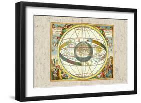 The Ptolemaic View of the Universe-Andreas Cellarius-Framed Art Print