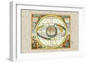 The Ptolemaic View of the Universe-Andreas Cellarius-Framed Art Print