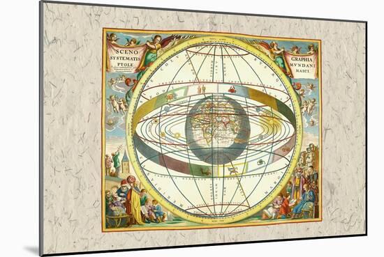 The Ptolemaic View of the Universe-Andreas Cellarius-Mounted Art Print