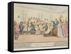 The Public Breakfast, Plate 11 from the Series "The Comforts of Bath", 1798-Thomas Rowlandson-Framed Stretched Canvas