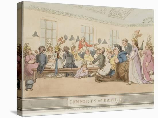 The Public Breakfast, Plate 11 from the Series "The Comforts of Bath", 1798-Thomas Rowlandson-Stretched Canvas