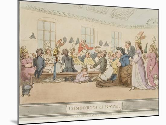 The Public Breakfast, Plate 11 from the Series "The Comforts of Bath", 1798-Thomas Rowlandson-Mounted Giclee Print