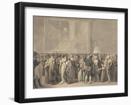 The Public in the Salon of the Louvre, Viewing the Painting of the "Sacre"-Louis Leopold Boilly-Framed Premium Giclee Print