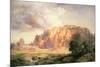 The Pueblo of Acoma, New Mexico-Thomas Moran-Mounted Giclee Print