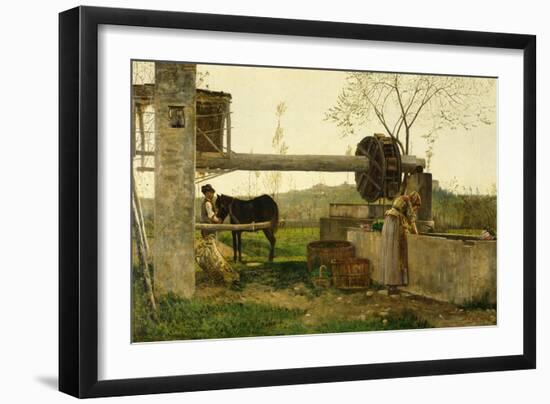 The Pumping Machine, 1863-Silvestro Lega-Framed Giclee Print