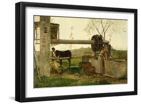 The Pumping Machine, 1863-Silvestro Lega-Framed Giclee Print