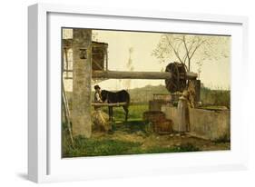 The Pumping Machine, 1863-Silvestro Lega-Framed Giclee Print