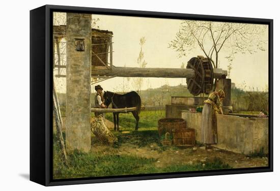 The Pumping Machine, 1863-Silvestro Lega-Framed Stretched Canvas