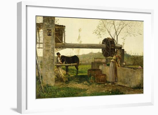 The Pumping Machine, 1863-Silvestro Lega-Framed Giclee Print