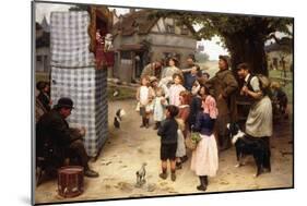 The Punch and Judy Show, 1912 (Oil on Canvas)-Arthur John Elsley-Mounted Giclee Print