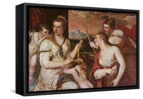 The Punishment of Cupid (Venus Blindfolding Cupid)-Titian (Tiziano Vecelli)-Framed Stretched Canvas