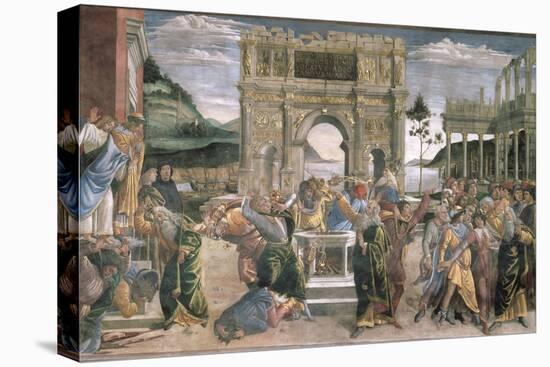 The Punishment of Korah, Dathan and Abiram, 1481-Sandro Botticelli-Stretched Canvas