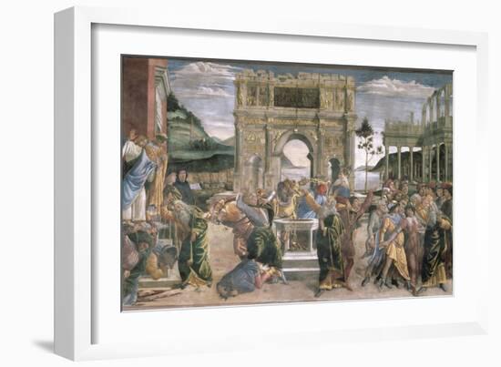 The Punishment of Korah, Dathan and Abiram, 1481-Sandro Botticelli-Framed Giclee Print