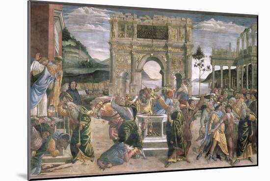 The Punishment of Korah, Dathan and Abiram, 1481-Sandro Botticelli-Mounted Giclee Print
