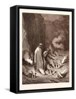 The Punishment of Simonists-Gustave Dore-Framed Stretched Canvas