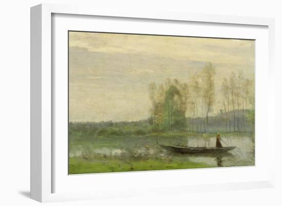 The Punt, 1870-Jean-Baptiste-Camille Corot-Framed Giclee Print