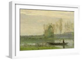 The Punt, 1870-Jean-Baptiste-Camille Corot-Framed Giclee Print