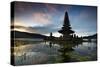 The Pura Ulun Danu Bratan Temple at Sunrise-Alex Saberi-Stretched Canvas