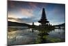 The Pura Ulun Danu Bratan Temple at Sunrise-Alex Saberi-Mounted Photographic Print