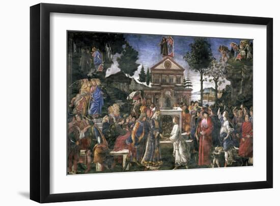 The Purification of the Leper and the Temptation of Christ, in the Sistine Chapel, 1481-Sandro Botticelli-Framed Giclee Print