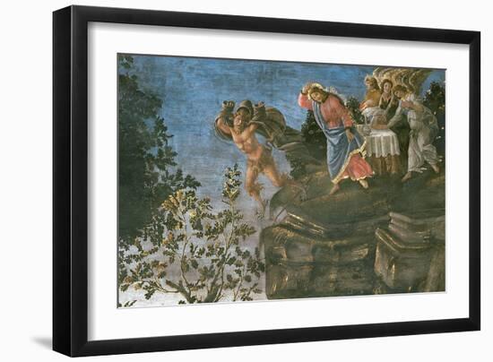 The Purification of the Leper and the Temptation of Christ, in the Sistine Chapel, 1481-Sandro Botticelli-Framed Giclee Print