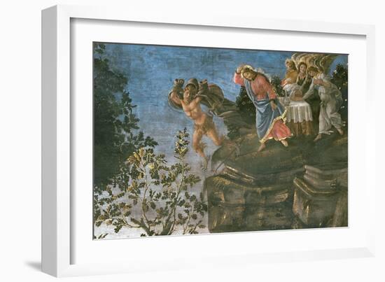 The Purification of the Leper and the Temptation of Christ, in the Sistine Chapel, 1481-Sandro Botticelli-Framed Giclee Print