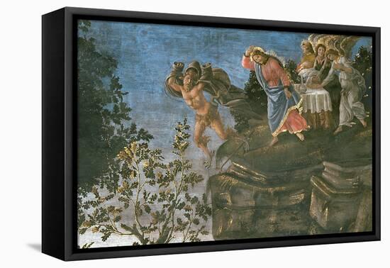 The Purification of the Leper and the Temptation of Christ, in the Sistine Chapel, 1481-Sandro Botticelli-Framed Stretched Canvas