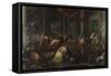 The Purification of the Temple, C. 1580-Jacopo Bassano-Framed Stretched Canvas