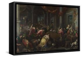 The Purification of the Temple, C. 1580-Jacopo Bassano-Framed Stretched Canvas