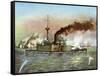 The 'Puritan' at Matanzas, 1898-null-Framed Stretched Canvas