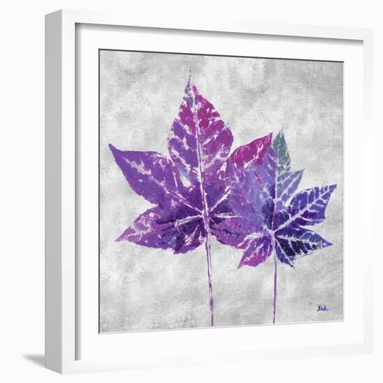 The Purple Leaves on Silver I-Patricia Pinto-Framed Art Print