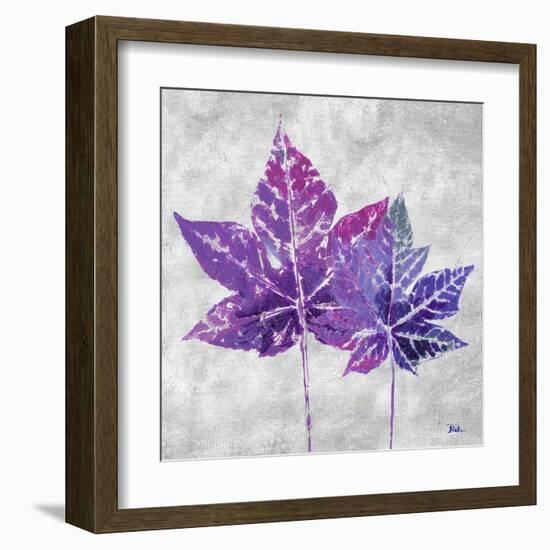 The Purple Leaves on Silver I-Patricia Pinto-Framed Art Print