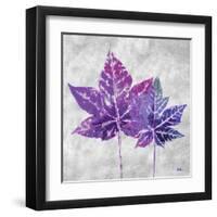 The Purple Leaves on Silver I-Patricia Pinto-Framed Art Print