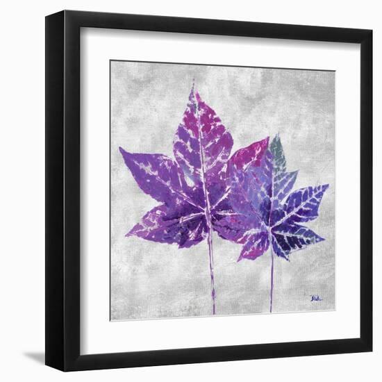 The Purple Leaves on Silver I-Patricia Pinto-Framed Art Print