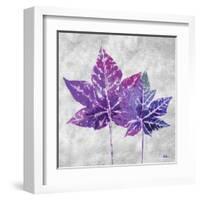 The Purple Leaves on Silver I-Patricia Pinto-Framed Art Print