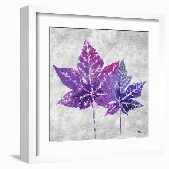 The Purple Leaves on Silver I-Patricia Pinto-Framed Art Print