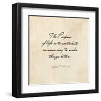 The Purpose of Life -Robert F. Kennedy-Veruca Salt-Framed Art Print