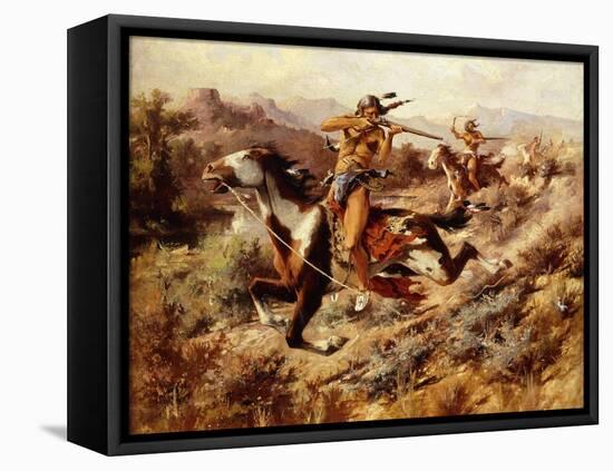 The Pursuit-Edgar Samuel Paxson-Framed Stretched Canvas