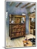 The Putnam Cupboard of English Oak and Cedar, and Carved Settle of American Oak, 1910-Edwin Foley-Mounted Giclee Print