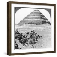 The Pyramid of Sakkarah, Egypt, 1905-Underwood & Underwood-Framed Photographic Print