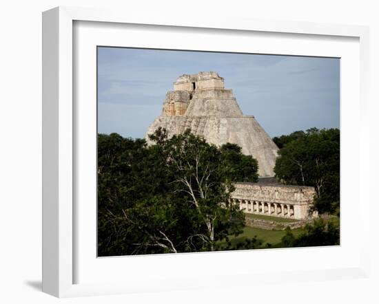The Pyramid of the Magician, Uxmal, UNESCO World Heritage Site, Yucatan, Mexico, North America-Balan Madhavan-Framed Photographic Print