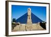 The Pyramid Sports Arena in Memphis, TN with statue of Ramses at entrance-null-Framed Photographic Print