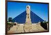 The Pyramid Sports Arena in Memphis, TN with statue of Ramses at entrance-null-Framed Photographic Print