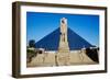 The Pyramid Sports Arena in Memphis, TN with statue of Ramses at entrance-null-Framed Photographic Print