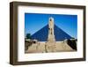 The Pyramid Sports Arena in Memphis, TN with statue of Ramses at entrance-null-Framed Photographic Print