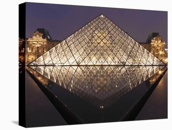 The Pyramide Du Louvre, Paris, France-William Sutton-Stretched Canvas