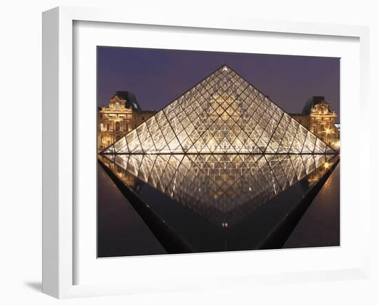 The Pyramide Du Louvre, Paris, France-William Sutton-Framed Premium Photographic Print