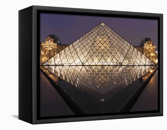 The Pyramide Du Louvre, Paris, France-William Sutton-Framed Stretched Canvas